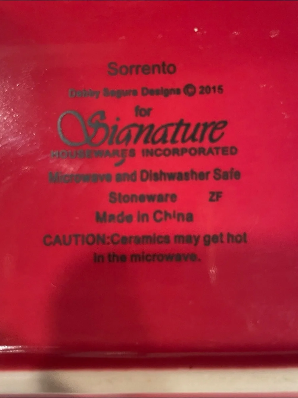 Signature Sorrento Debby Segura  Butter Dish Brick Red Farmhouse Cottage